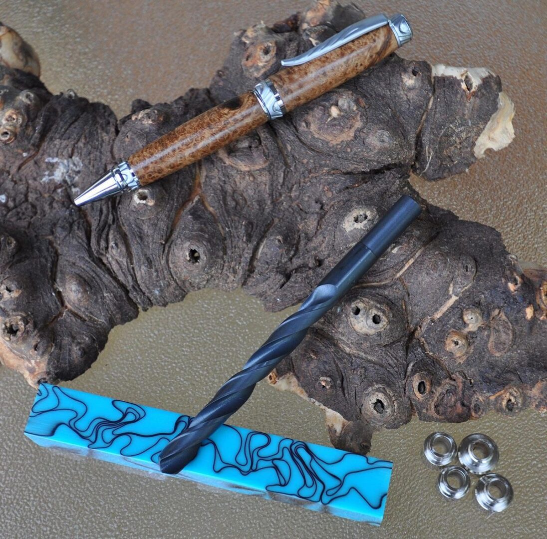 Wooden pen with textured background