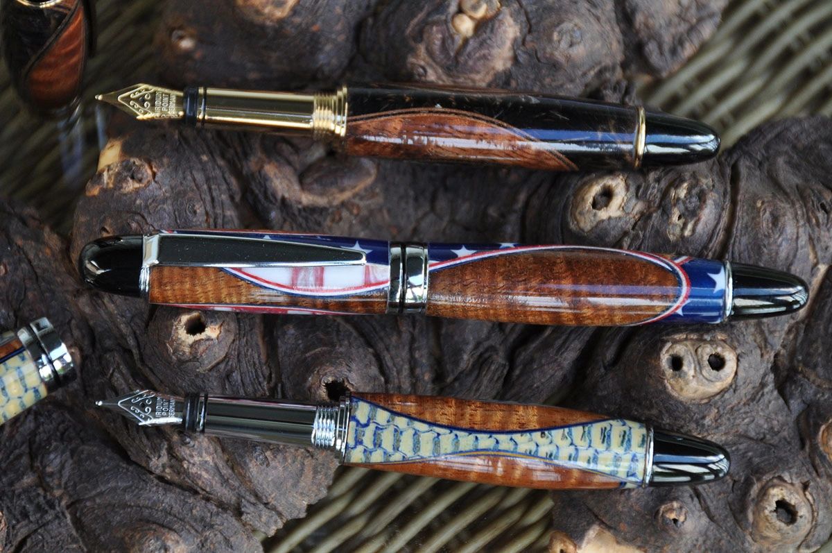 Elegant pens with intricate designs