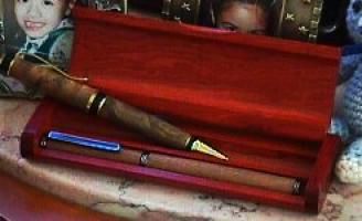 Elegant pen set on table
