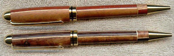 Pair of handcrafted wooden pens