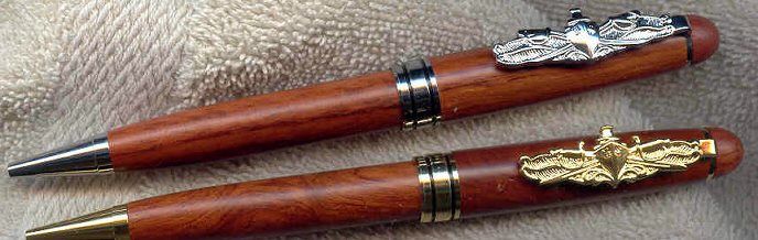 Elegant pens on a textured fabric