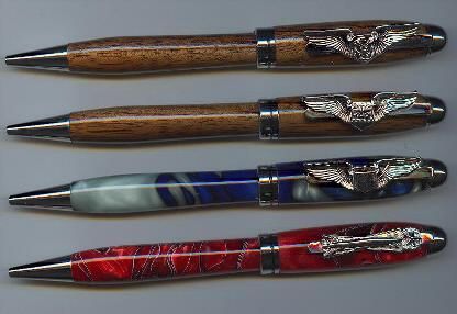 Decorative pens with eagle clips