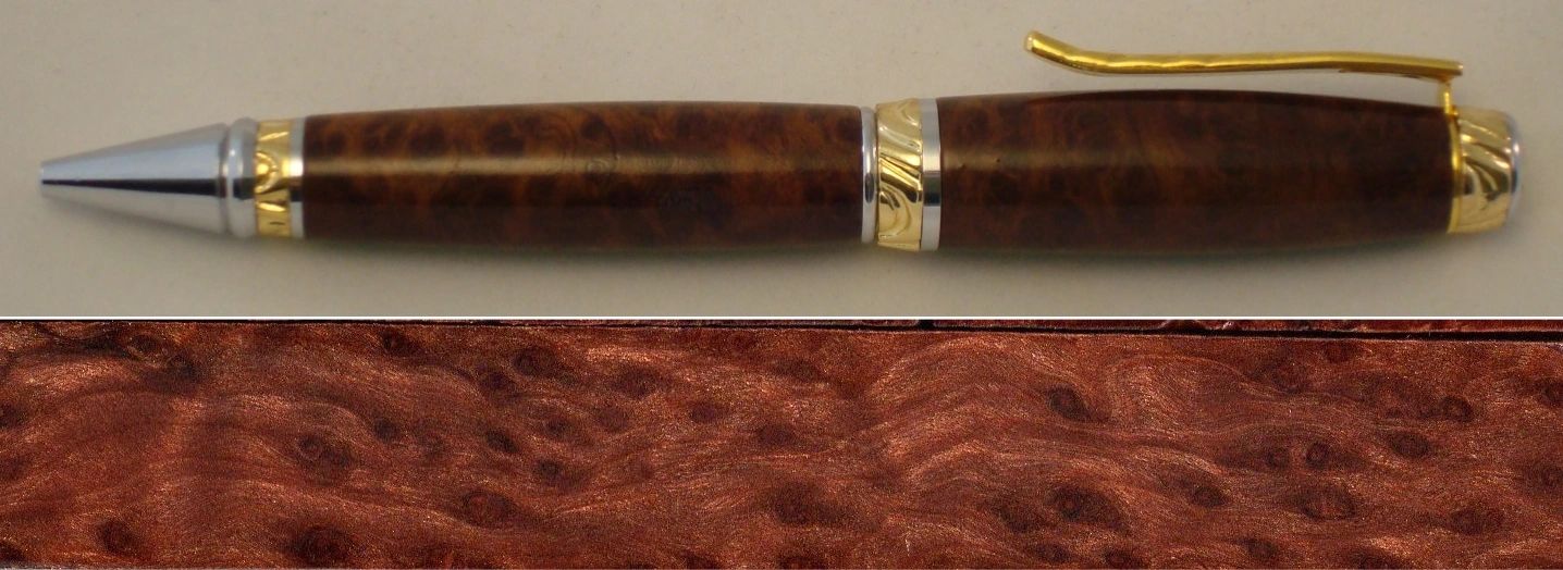 Stylish pen featuring rich wood texture