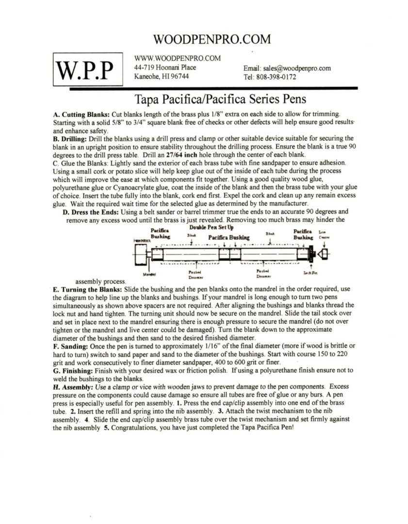 Tapa Pacifica pen construction guide