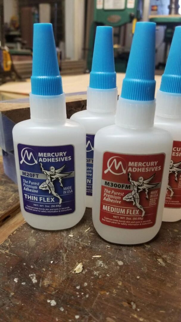 Close-up of adhesive product labels