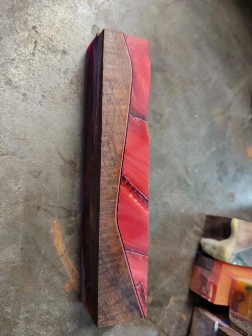 Artistic resin and wood piece