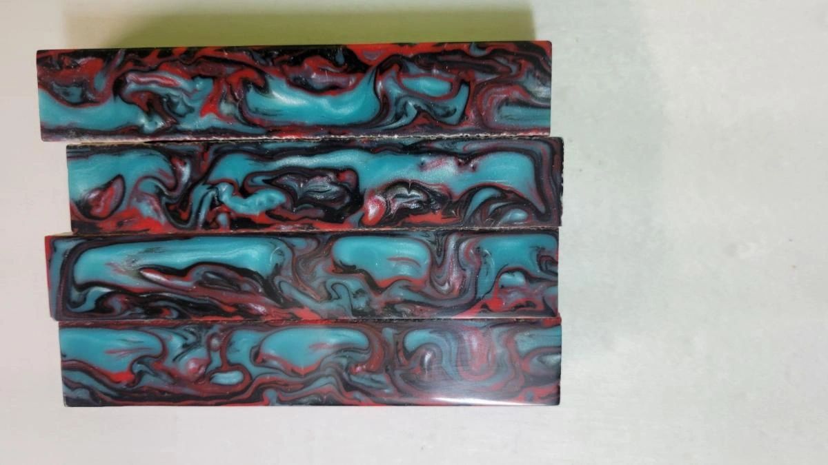 Artistic swirled pattern on stacked blocks